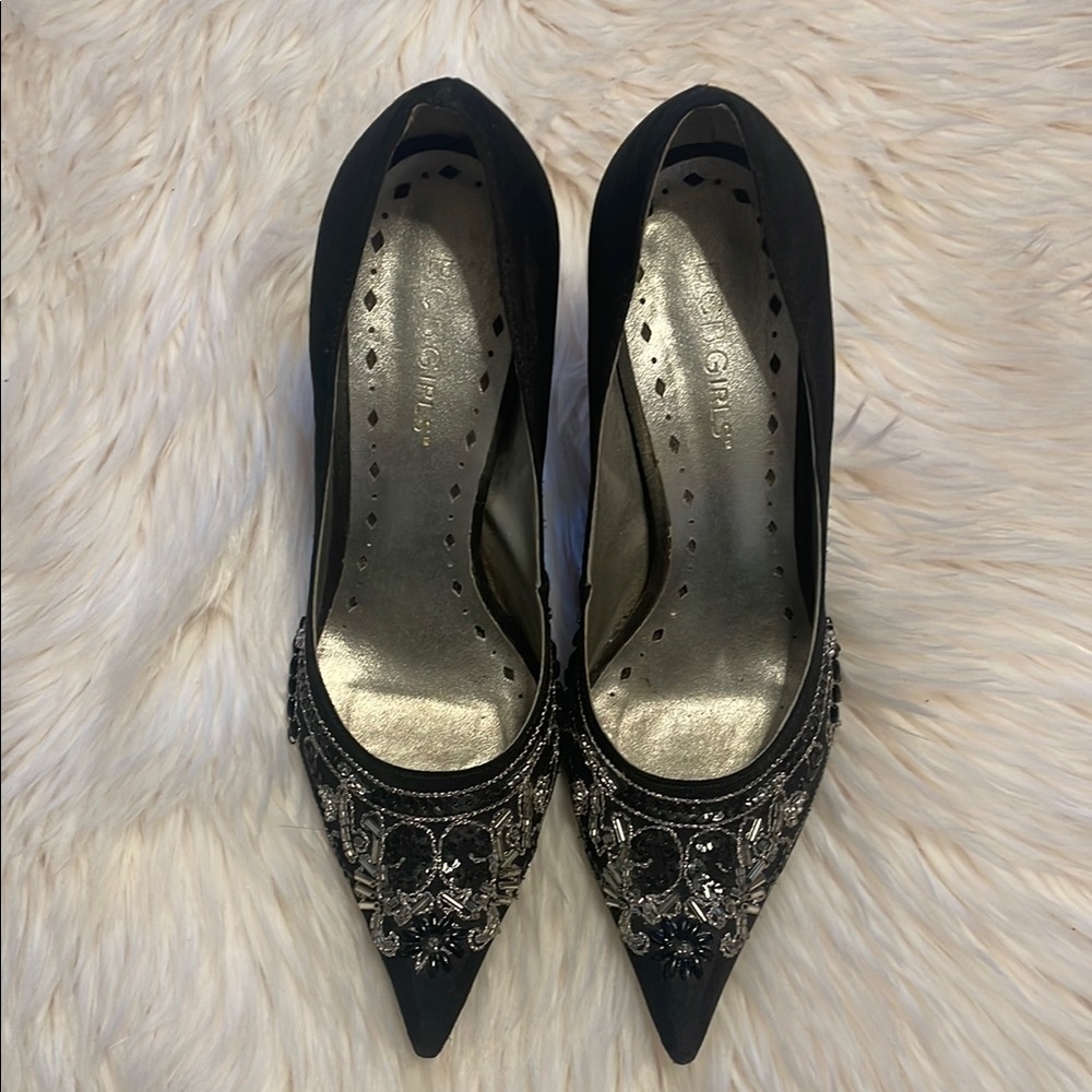 Elegant Black Embellished Women's Shoes